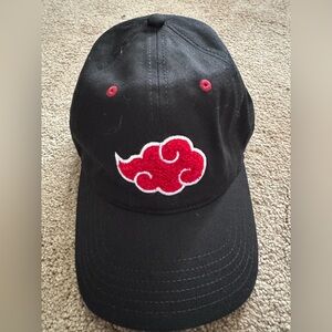 NARUTO SHIPPUDEN black Cap with Red Cloud Design.